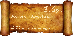 Becherer Szvetlana névjegykártya